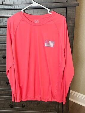 Huk Coral Pink Performance Long Sleeve Shirt